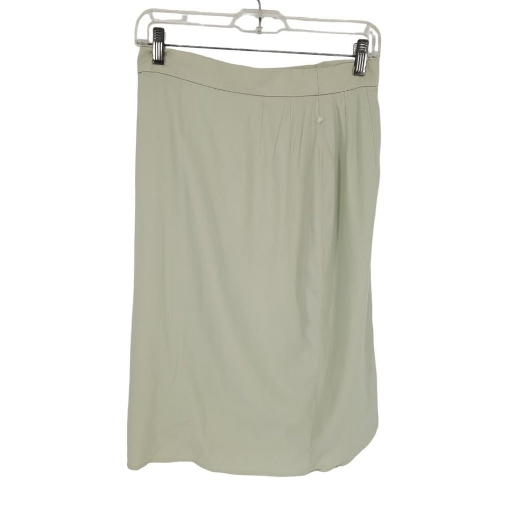 Escada by margaretha Ley womens 38 US 8 Med green skirt wool silk blend FLAWED
